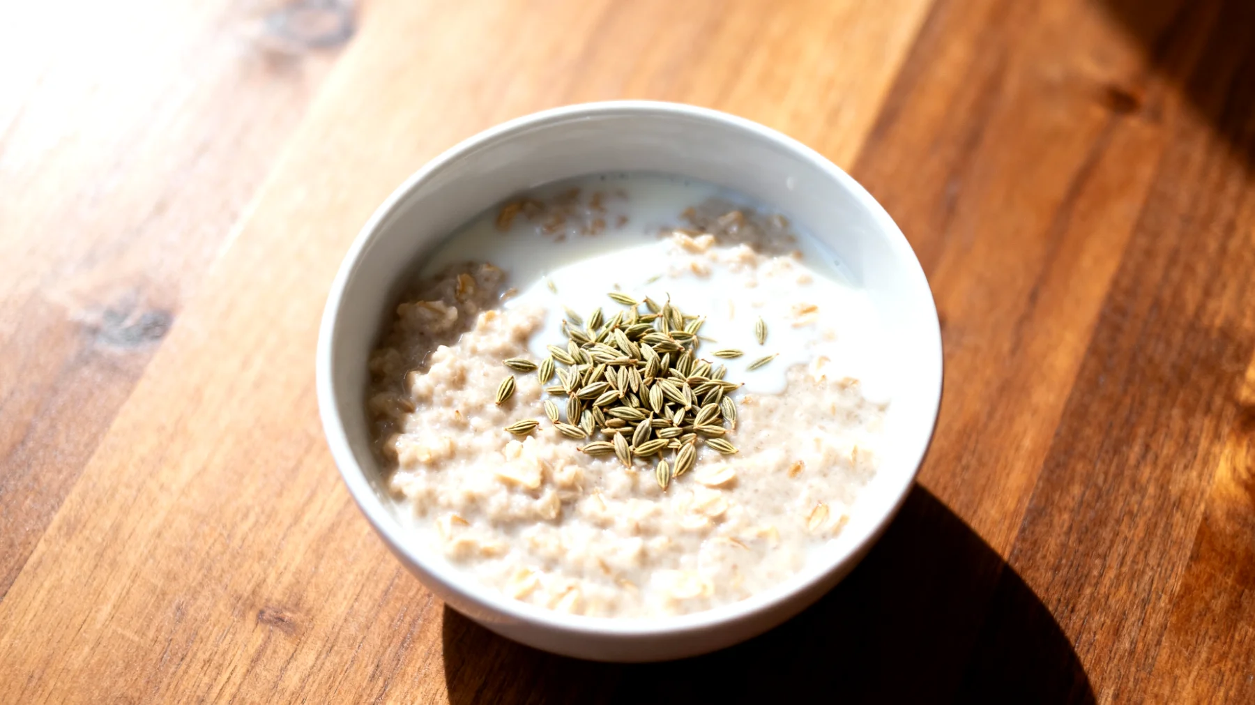 Porridge di avena con semi di finocchio e kefir"