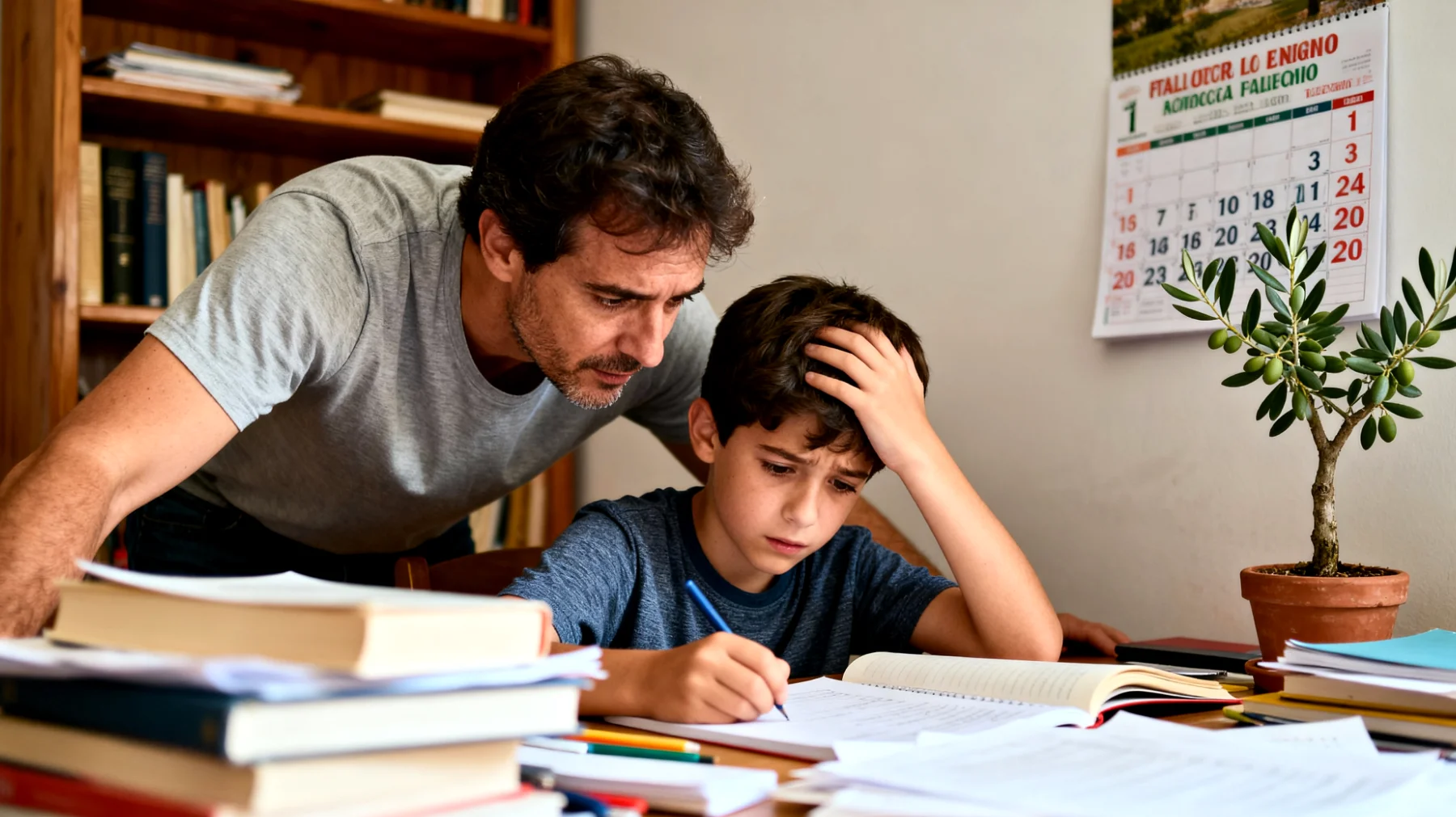 Genitori che esercitano pressioni eccessive sui bambini riguardo a prestazioni scolastiche, attività sportive e aspettative di successo, creando ansia da prestazione e stress emotivo nei più piccoli"