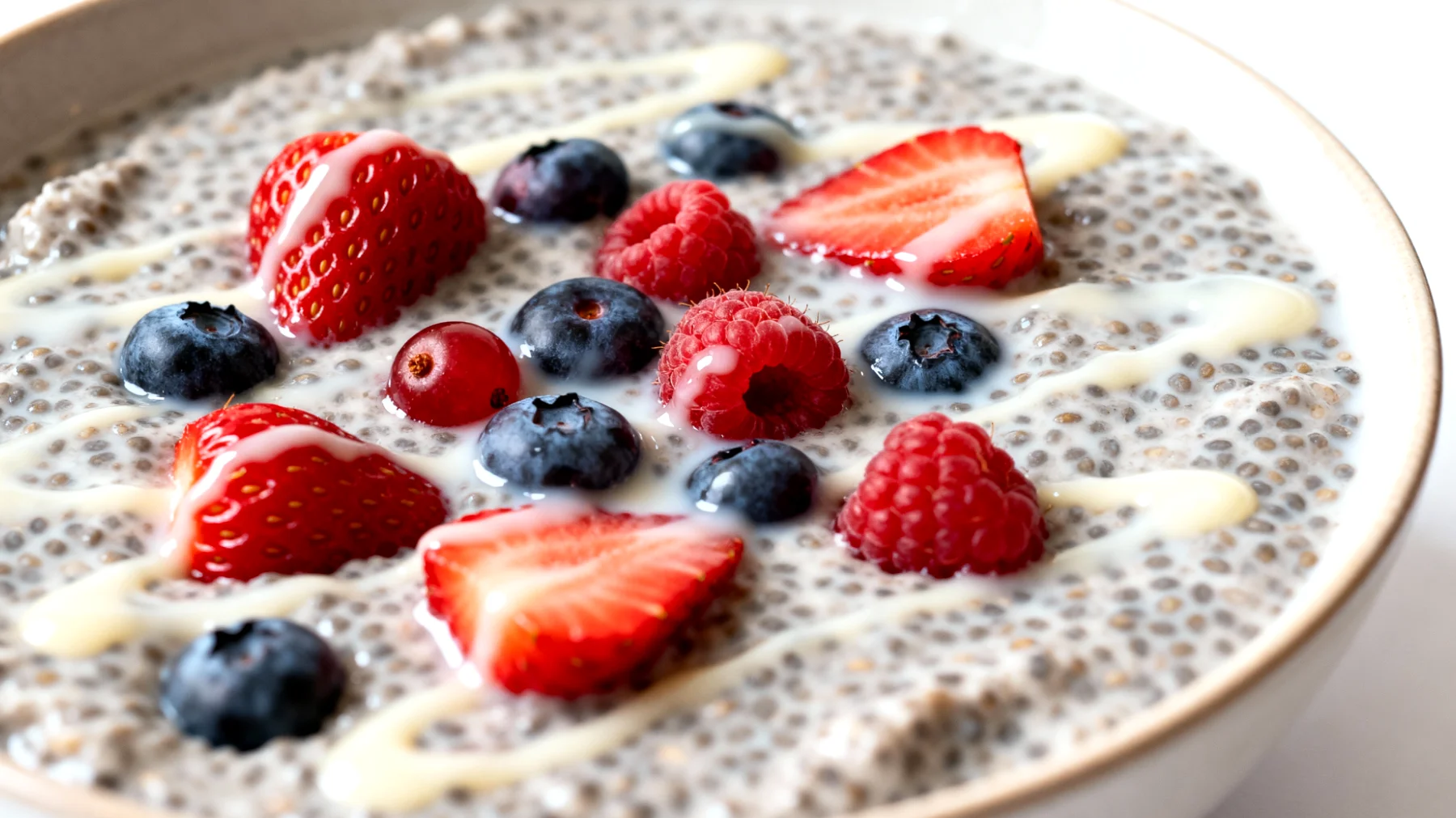 Pudding di semi di chia con kefir e frutti rossi"