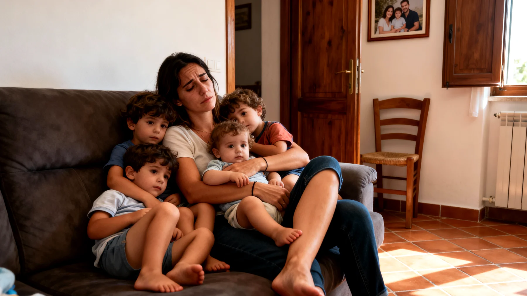 Una mamma si trova a gestire bambini che mostrano una dipendenza eccessiva da lei, non riescono a stare soli neanche per brevi momenti, richiedono costantemente la sua presenza fisica e attenzione esclusiva, manifestando ansia da separazione anche in situazioni quotidiane come andare a scuola o dormire nella propria cameretta."