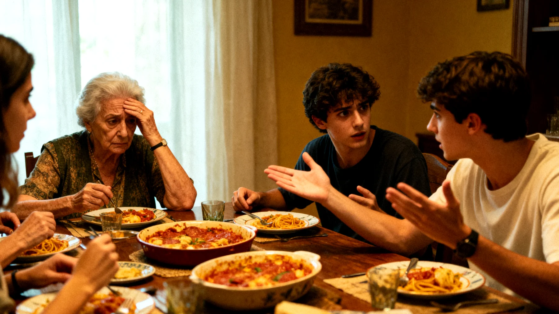 Nonni che faticano a gestire l'impulsività e i comportamenti oppositivi dei nipoti giovani adulti che rifiutano consigli e reagiscono con ribellione durante gli incontri familiari"